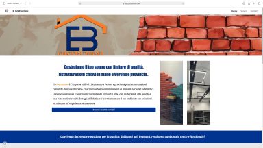 Logo with "EB" overlaying a textured brick wall, showcasing construction services.