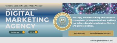 Banner promoting a digital marketing agency, highlighting growth and efficiency services.